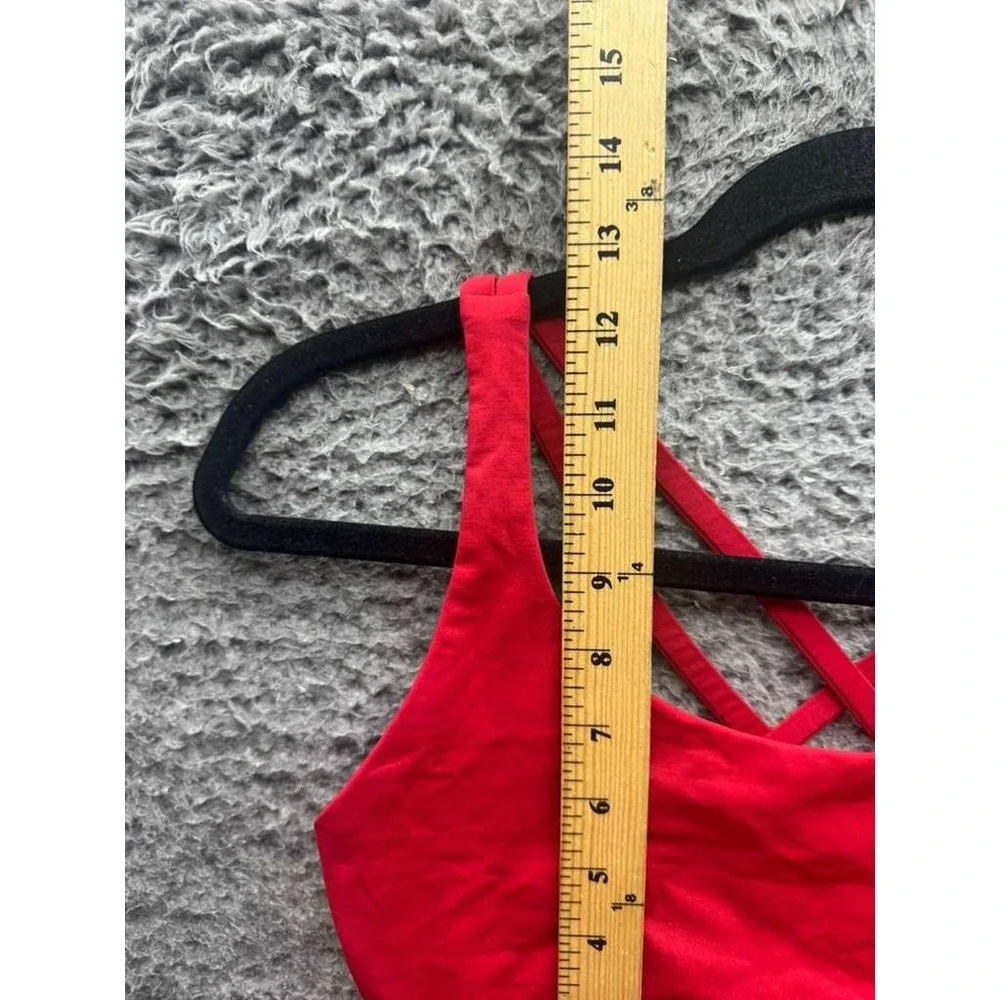 Lululemon SoulCycle Energy Longline Medium Support Bra Red Womens‎ Size 6